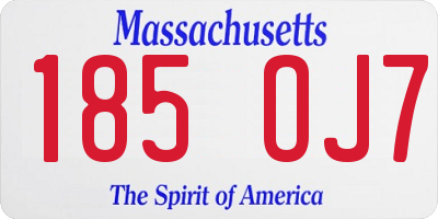 MA license plate 185OJ7