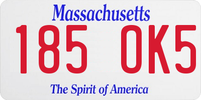 MA license plate 185OK5