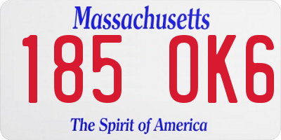 MA license plate 185OK6