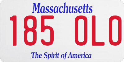 MA license plate 185OL0