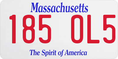 MA license plate 185OL5