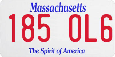 MA license plate 185OL6