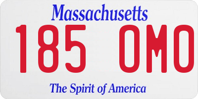 MA license plate 185OM0