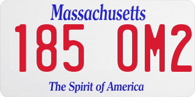 MA license plate 185OM2