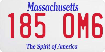 MA license plate 185OM6
