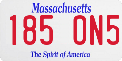 MA license plate 185ON5