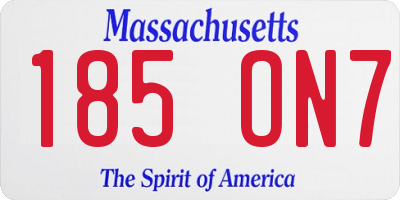 MA license plate 185ON7