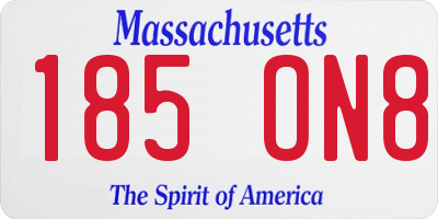 MA license plate 185ON8