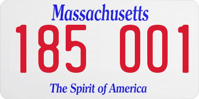 MA license plate 185OO1