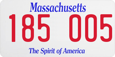 MA license plate 185OO5