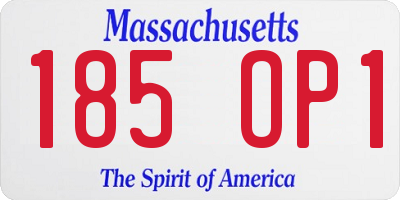 MA license plate 185OP1