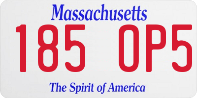 MA license plate 185OP5