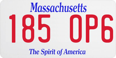 MA license plate 185OP6