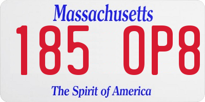 MA license plate 185OP8