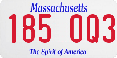 MA license plate 185OQ3