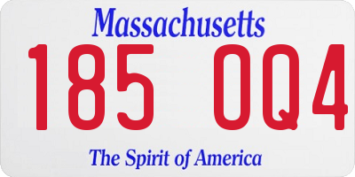 MA license plate 185OQ4