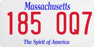 MA license plate 185OQ7