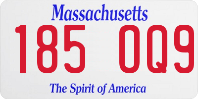 MA license plate 185OQ9