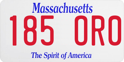 MA license plate 185OR0