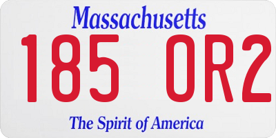MA license plate 185OR2