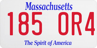 MA license plate 185OR4