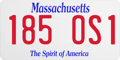 MA license plate 185OS1