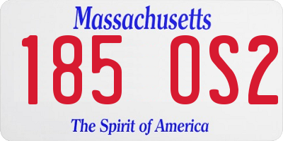 MA license plate 185OS2