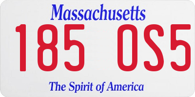 MA license plate 185OS5