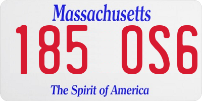 MA license plate 185OS6