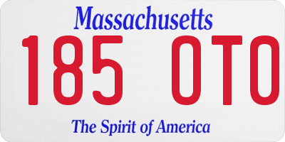 MA license plate 185OT0