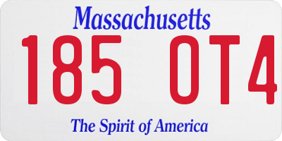 MA license plate 185OT4