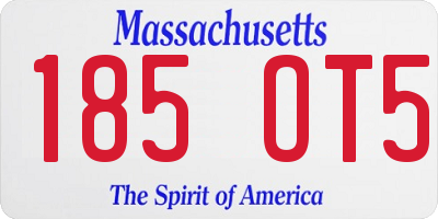 MA license plate 185OT5