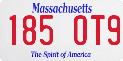 MA license plate 185OT9