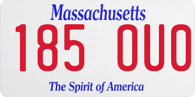MA license plate 185OU0