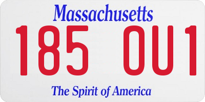 MA license plate 185OU1