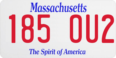 MA license plate 185OU2