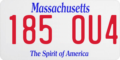 MA license plate 185OU4