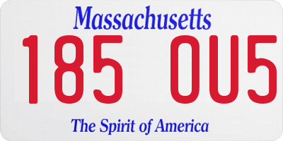 MA license plate 185OU5