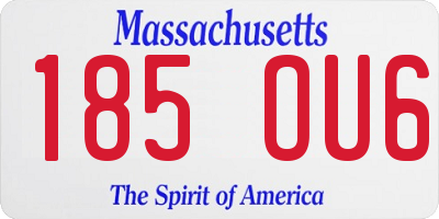 MA license plate 185OU6