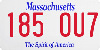 MA license plate 185OU7