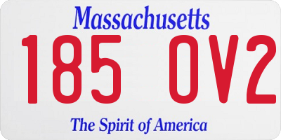 MA license plate 185OV2
