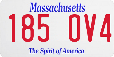 MA license plate 185OV4