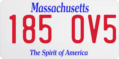 MA license plate 185OV5