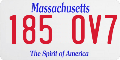 MA license plate 185OV7