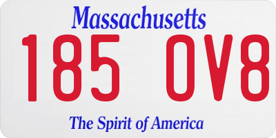 MA license plate 185OV8