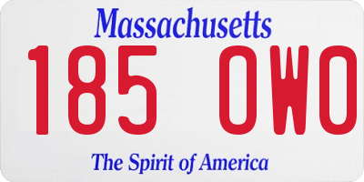MA license plate 185OW0