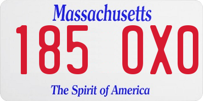 MA license plate 185OX0