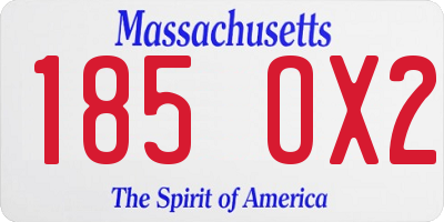 MA license plate 185OX2