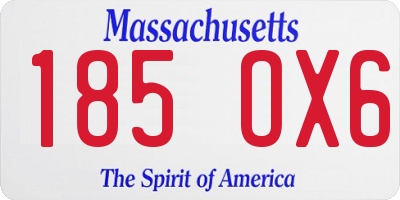 MA license plate 185OX6