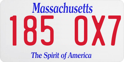 MA license plate 185OX7